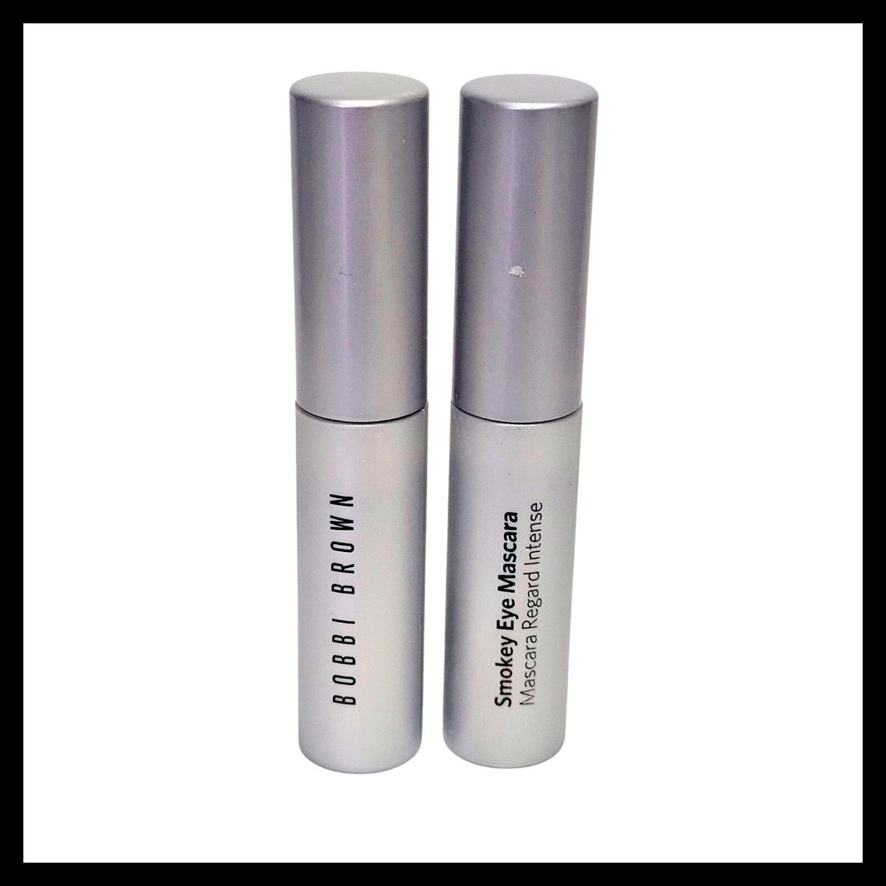 2 x BOBBI BROWN Smokey Eye Mascara BLACK Travel Size New no‎ box 0.1 oz. 3 ml.